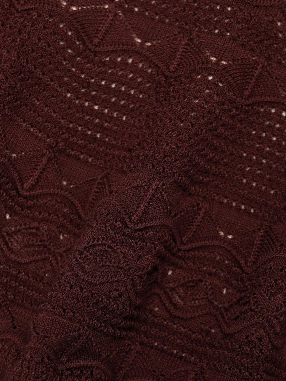 Self Portrait Brown Pointelle Knit Top With Matching Mini Skirt Set - Picture 7 of 16